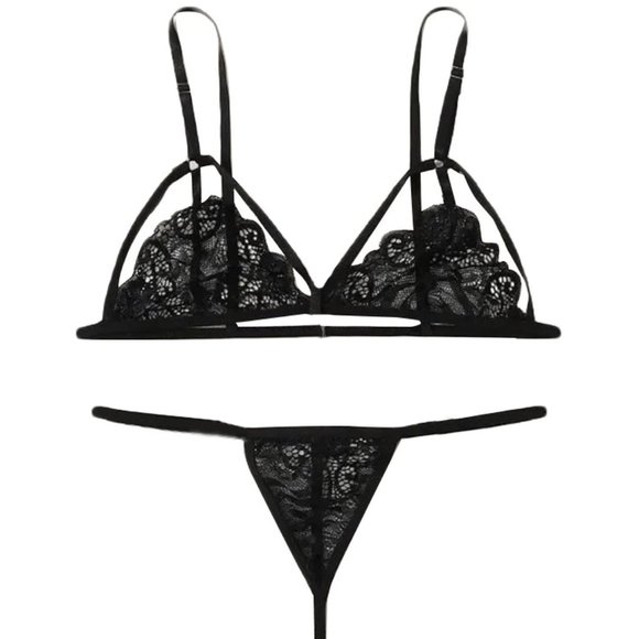 7/$25 Strappy bralette & thong set BNIP - Picture 1 of 3